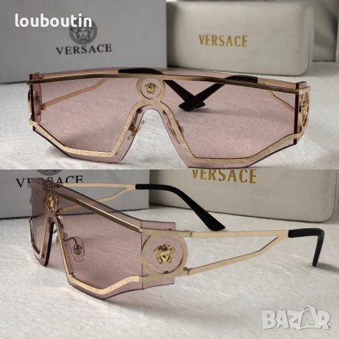 Versace 2023 дамски мъжки слънчеви очила маска черни кафяви прочрачни, снимка 3 - Слънчеви и диоптрични очила - 41626381
