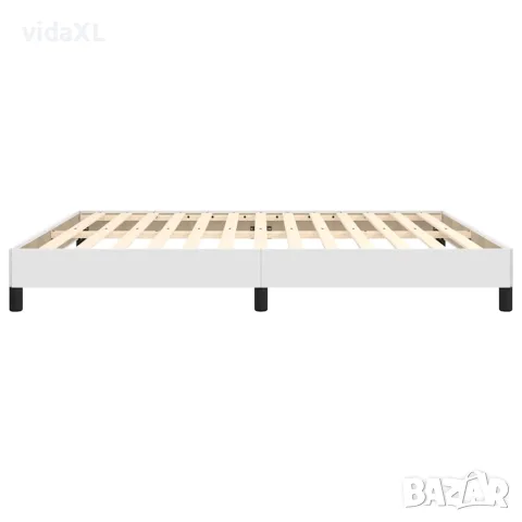 vidaXL Рамка за легло бяла 160x200 см изкуствена кожа, снимка 6 - Спални и легла - 56147221
