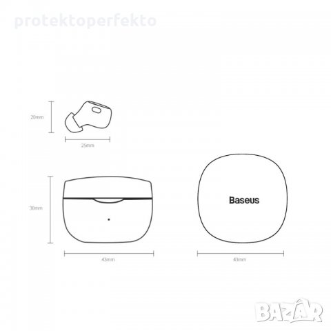 Безжични слушалки BASEUS WM01 хеднсфрии – мента, снимка 8 - Безжични слушалки - 35892894