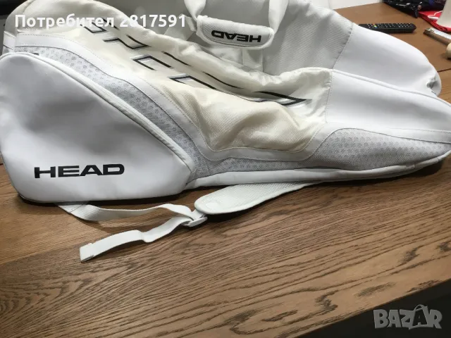 Тенис сак Head Speed, специална серия за Джокович 6R бял, снимка 11 - Тенис - 49935980