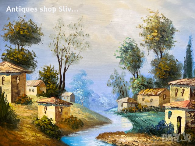 Маслена картина пейзаж №1226, снимка 1 - Антикварни и старинни предмети - 34835694