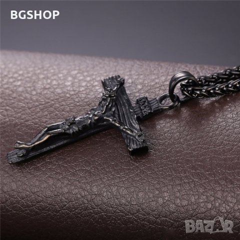 Кръстче от Медицинска стомана - Христос - Черно, снимка 4 - Колиета, медальони, синджири - 35897764