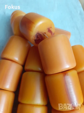 Огромна броеница от каталин 33 зърна + поп жълта с дамари, снимка 5 - Антикварни и старинни предмети - 51205384