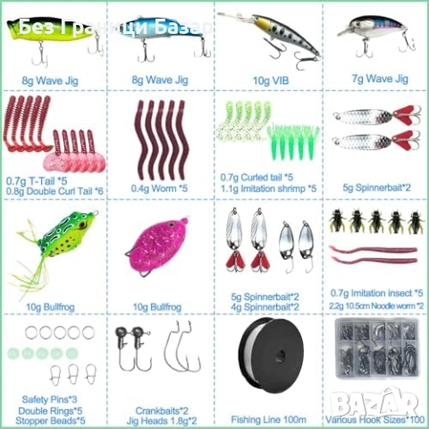 Нов Риболовен сет 164 части – реалистични примамки за сладка и солена вода, снимка 2 - Въдици - 53743821