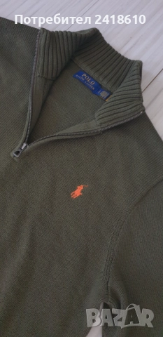 POLO Ralph Lauren Cotton Half Zip Mens Size L НОВО! ОРИГИНАЛ! Мъжки памучен Пуловер с цип!