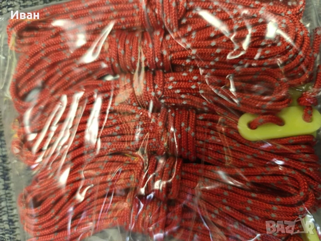 6 бр. Светлоотразителни въжета+ флуоресцентни обтегачи. За къмпинг, палатки, форселти, тенти и др., снимка 4 - Палатки - 51824603