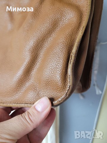 Естествена кожа голяма кафява чанта,тип торба, снимка 11 - Чанти - 41310791