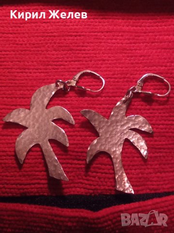 СРЕБЪРНИ ПАЛМИ ФИГУРАЛНИ СРЕБЪРНИ ОБЕЦИ КОВАНО СРЕБРО 925 МАЙСТОРСКА АРТ ДИЗАЙН ИЗРАБОТКА 29780, снимка 4 - Обеци - 40574545