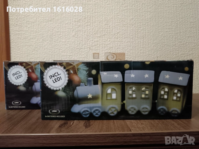 Керамичен Коледен светещ влак., снимка 10 - Декорация за дома - 52346515