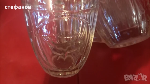 Стъклени чаши за боза от едно време с еленчето, средна боза от 4 ст, снимка 8 - Колекции - 50681240