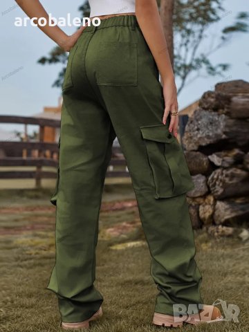 Модни дамски карго дънки с еластична талия в американски стил, 4цвята, снимка 9 - Дънки - 41915069