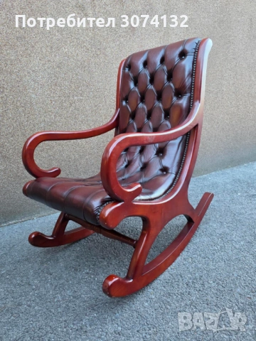 Люлеещ стол в стил Честърфийлд, снимка 5 - Столове - 53711881