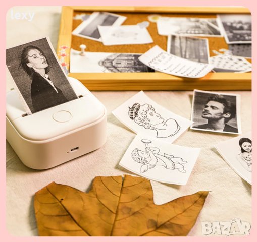 Мини преносим термален принтер с Bluetooth Джобен фото принтер за мобилен телефон , снимка 8 - Принтери, копири, скенери - 35728529