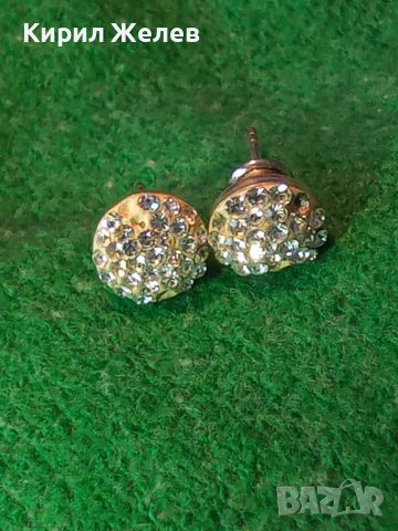 НЕЖНИ СРЕБЪРНИ ВИНТИДЖ АРТ ОБЕЦИ с БЯЛ ЕМАЙЛ и КРИСТАЛИ 30776