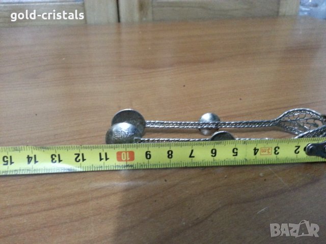 Посребрена щипка филигран , снимка 3 - Антикварни и старинни предмети - 35778783