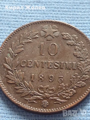Рядка монета 10 чентезима 1893г. Италия Умберто първи за КОЛЕКЦИОНЕРИ 30443, снимка 2 - Нумизматика и бонистика - 42682859