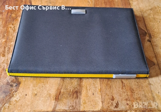 папка луксозна за документи черен с жълто без/с цип Марксман Marksman Размер А4 