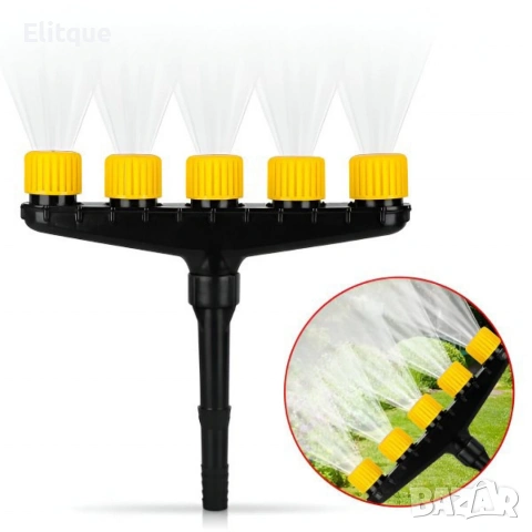 Разпръсквач за маркуч с 5 дюзи – равномерно поливане и универсално почистване, снимка 9 - Други стоки за дома - 53040356