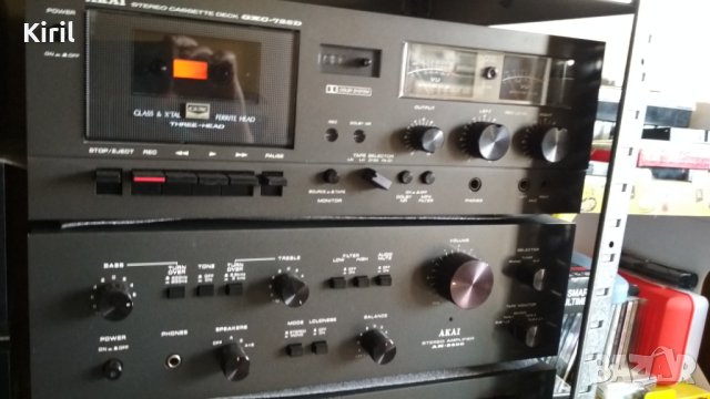 Музикална уредба Akai - усилвател, тунер и триглав касетен дек