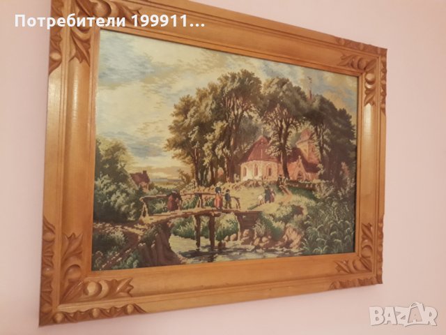 Гоблен „Пътят към църквата“, снимка 5 - Гоблени - 34841861