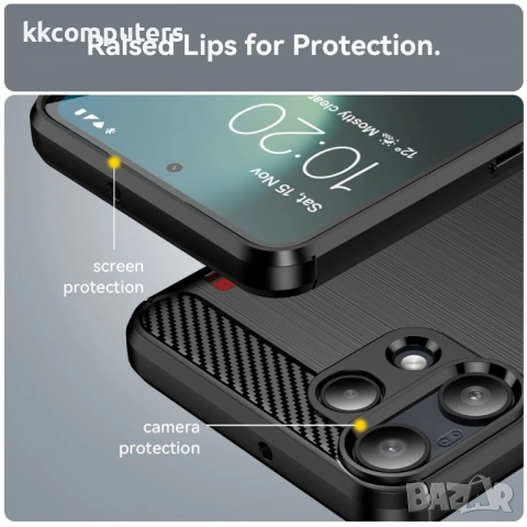 Защитен Калъф за Nothing Phone (3a) Lite 5G - TPU, Карбонов дизайн, Устойчив на отпечатъци, Вкл. Про, снимка 4 - Калъфи, кейсове - 53416992