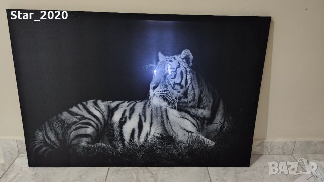 Светеща картина с LED осветление - Тигър , снимка 2 - Картини - 40379513