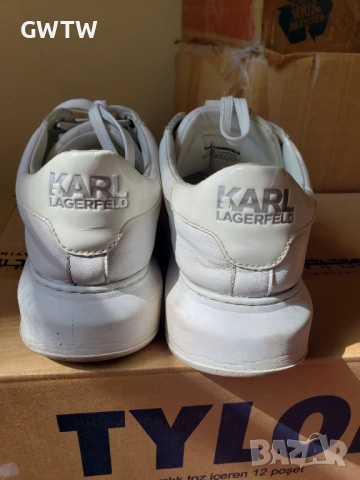 Karl LagKarl Lagerfeld бели кецове естествена кожаerfeld бели кецове, снимка 3 - Кецове - 51795360