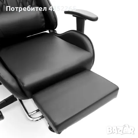 Геймърски стол с прибираща се подложка за крака и функция за масаж - черен, снимка 5 - Други стоки за дома - 55925213