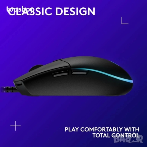 НОВА, тествана геймърска мишка Logitech G203 LightSync с кабел, 8000 DPI, Rainbow Optical Effect..., снимка 6 - Клавиатури и мишки - 51615196