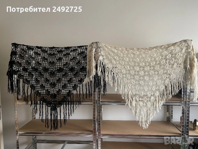 Престилки ръчно тъкана покривка с дантела на 1 кука забрадки шалове чанти платове ръчно тъкани стари, снимка 8 - Антикварни и старинни предмети - 51532523