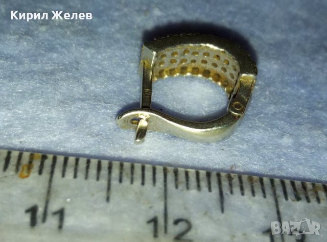 ПРЕКРАСНА СРЕБЪРНА АНГЛИЙСКА СКЪПОЦЕННА РЕТРО ОБЕЦА СРЕБРО 925 с ФАСЕТИРАНИ БЛЕСТЯЩИ ЦИРКОНИ 40193, снимка 7 - Обеци - 42475510