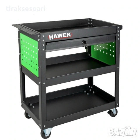 Професионална количка за инстументи с три рафта и чекмедже HAWEK PRO, снимка 3 - Други инструменти - 53102030