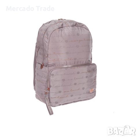 Ученическа раница Mercado Trade, За момичета, Розова с надписи, снимка 2 - Раници - 41806819
