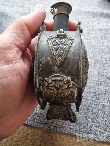 Антична руска месингова барутница , снимка 5 - Антикварни и старинни предмети - 53710272