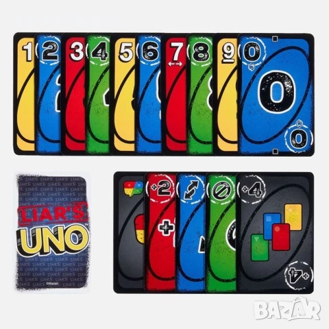 *Ново* Настолна игра UNO Liar’s – Mattel, снимка 8 - Игри и пъзели - 53410630