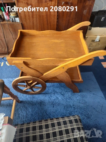 Дървена количка за сервине, декор и др. , снимка 8 - Антикварни и старинни предмети - 53787771