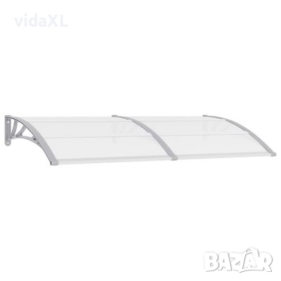 vidaXL Навес за врата сиво и прозрачно 200x80 см PC（SKU:144820, снимка 1 - Други стоки за дома - 44679640