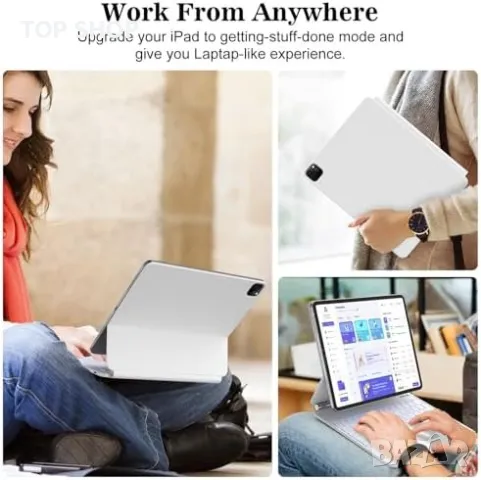 Нова GOKOCO Магнита Bluetooth Кейс-Клавиатура за iPad 12.9", Защитна, Светеща, снимка 7 - Калъфи, кейсове - 49217101