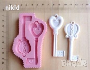 2 приказни ключа ключ силиконов молд форма калъп фондан гипс шоколад
