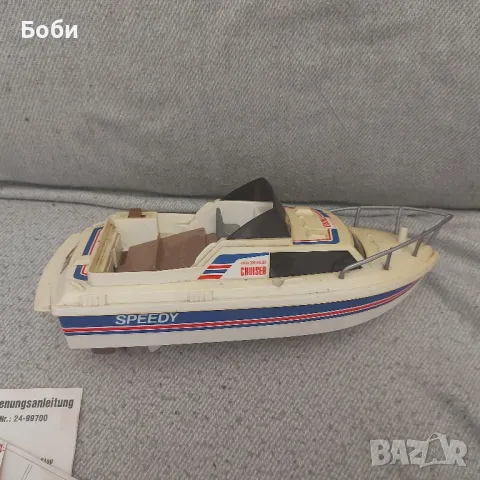 Стара Пластмасова Играчка Моторна Лодка, снимка 6 - Колекции - 50063338