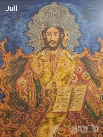 Гоблен Христос на трона, снимка 4 - Гоблени - 42735241