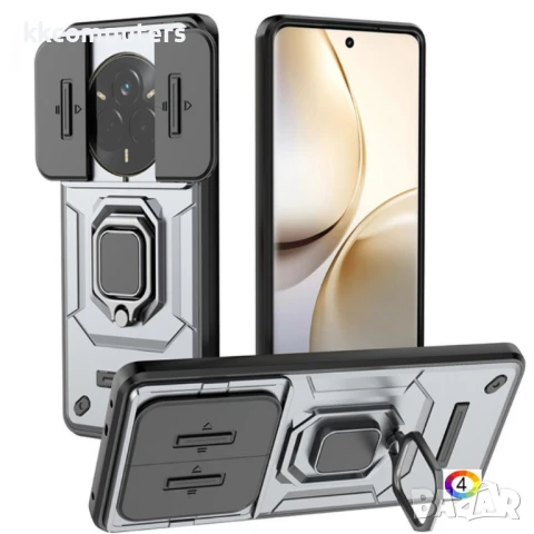 Realme 14 Pro 5G Удароустойчив Ring Holder PC + TPU/ Kickstand Калъф и Протектор, снимка 6 - Калъфи, кейсове - 50701587