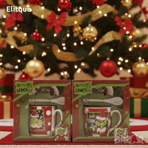 Коледен подаръчен комплект Merry Grinchmas – идеален подарък за добро настроение, снимка 4 - Декорация за дома - 52575521
