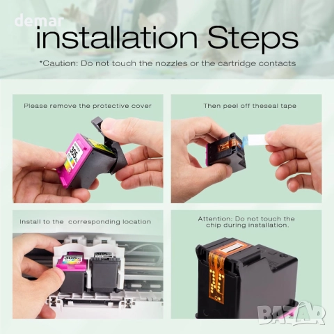 Мастилени касети ZENITHINK 305XL за НР, 2 броя - черна и цветна, снимка 4 - Консумативи за принтери - 51455542