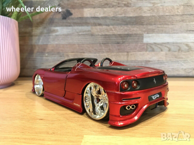 Метална количка Hot Wheels Ferrari 360 Spider 1/24 Dropstars Custom , снимка 5 - Колекции - 36154338
