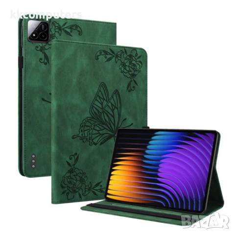 Xiaomi Pad 7 / Pad 7 Pro Butterfly Flower Кожен Калъф и Протектор, снимка 3 - Калъфи, кейсове - 51118708