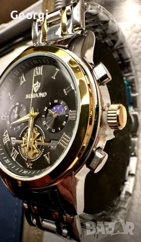 Мъжки елегантно/инкрустиран кварцов часовник BinbonD•ATLANT*, снимка 5 - Мъжки - 49620458