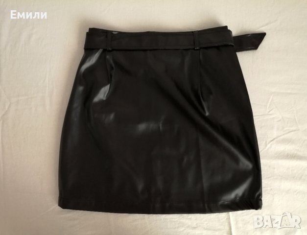 Дамска къса кожена пола с висока талия и колан р-р 34 и 38 (XS и M), снимка 10 - Поли - 42158753