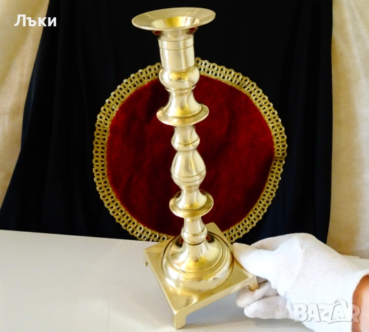 Бронзов свещник Japan,позлата,печат. , снимка 6 - Антикварни и старинни предмети - 53773190