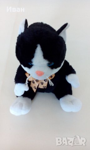 Плюшена играчка черно-бяло коте 26 см - само по телефон!